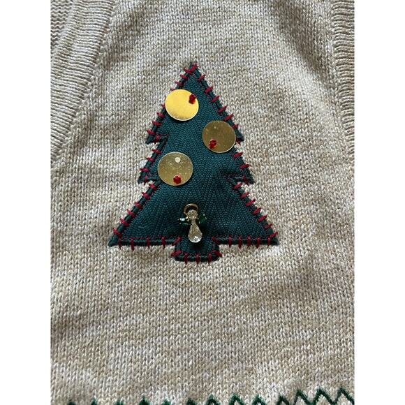 Merry and Bright Christmas Sweater Vest Womens/Teen Siz XL Unisex - Picture 6 of 8